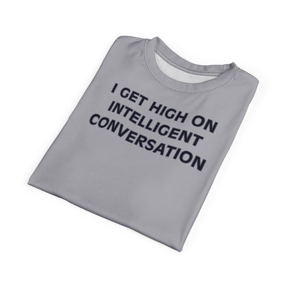 "Intelligent Conversation", Unisex T-shirt (Moonwalk Grey)