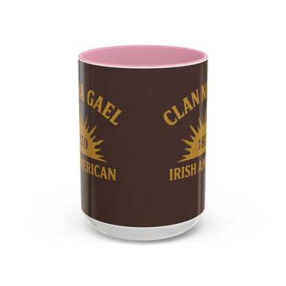 "Clan na Gael - Irish American", Colorful Mugs (11oz, 15oz) (Wild Boar Brown)