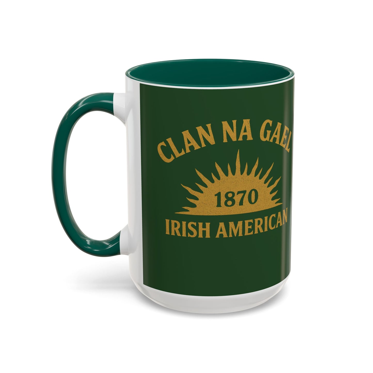 "Clan na Gael - Irish American", Colorful Mugs (11oz, 15oz) (Brithemain Green)