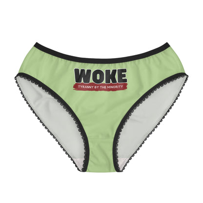 "Woke - Tyranny by the Minority", Women's Briefs (Menthol Green)
