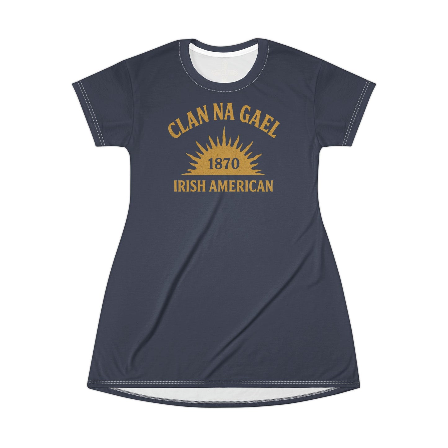"Clan na Gael - Irish American", T-Shirt Dress (Blue Burka Grey)