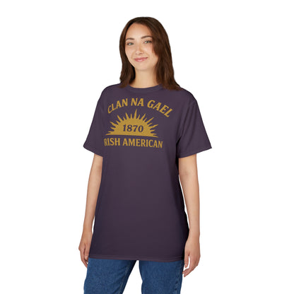 "Clan na Gael - Irish American", Unisex T-shirt (Purple Verbena)