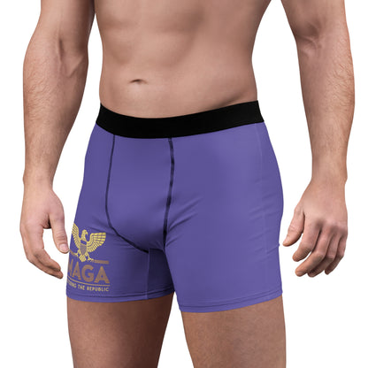 "MAGA - Restoring the Republic", Men's Boxer Briefs (Purple Blue)
