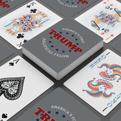 "Trump - Political Felon", Political Playing Cards (Gunmetal Grey)