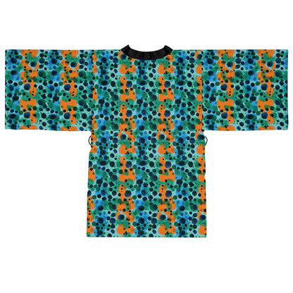 "Midnight Coral", Long Sleeve Kimono Robe