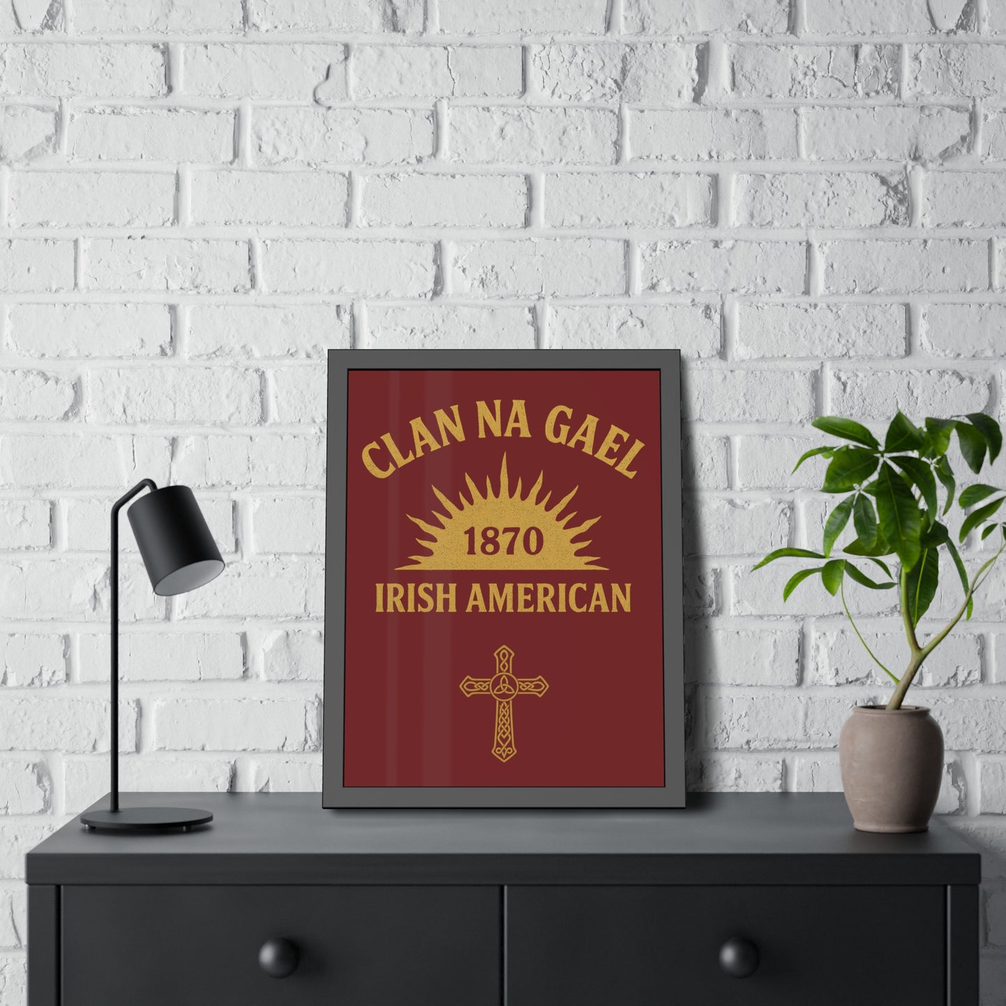 "Clan na Gael - Irish American", Framed Paper Poster (Palladius Red)