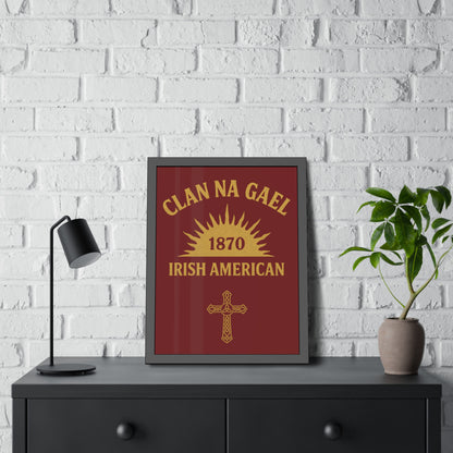 "Clan na Gael - Irish American", Framed Paper Poster (Palladius Red)