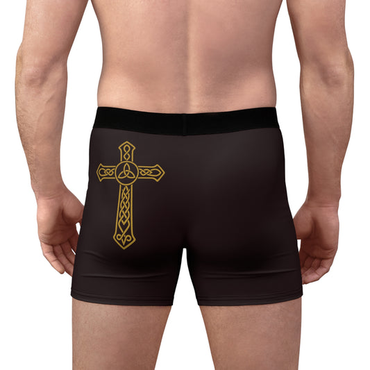"Clan na Gael - Irish American", Men's Boxer Briefs (Seal Brown)