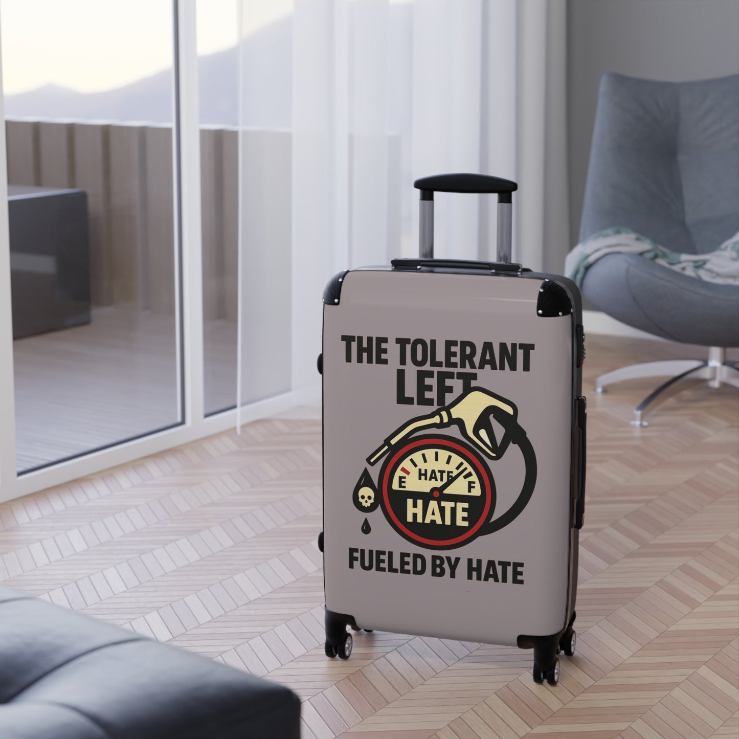 "The Tolerant Left", Suitcase (Walkway Pink Grey)