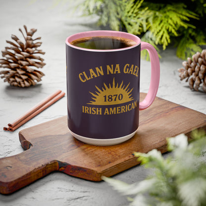 "Clan na Gael - Irish American", Colorful Mugs (11oz, 15oz) (Purple Verbena)