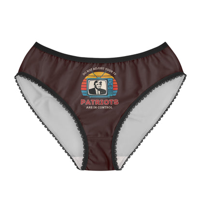 "Patriots are in Control" #01, Women's Briefs (Mahogany)