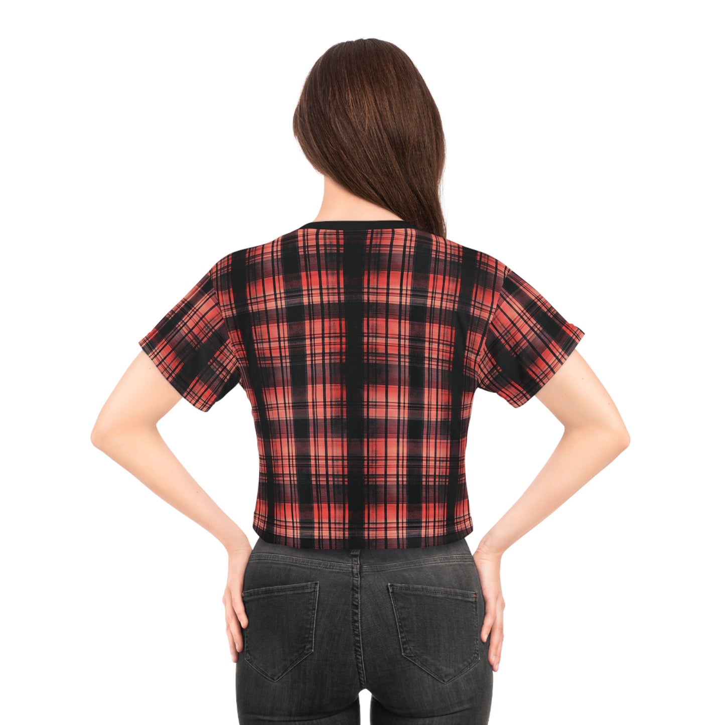 "Kin of Flame", Crop Tee (Flame Black Collar)