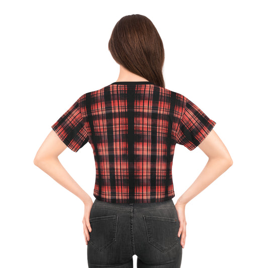 "Kin of Flame", Crop Tee (Flame Black Collar)