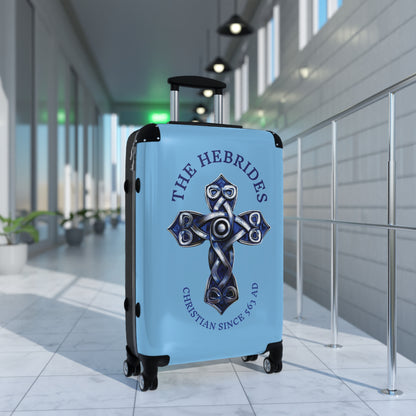 "The Hebrides - Christian Since 563 AD", Suitcases (Sky Blue)