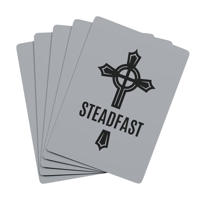 "Steadfast Cross", Christian Playing Cards (Serene Grey)