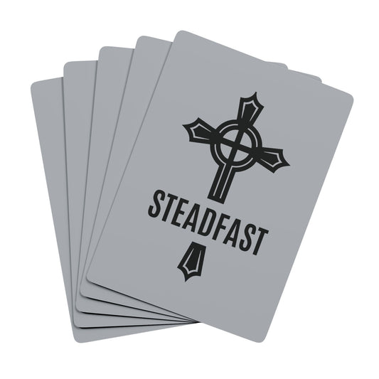 "Steadfast Cross", Christian Playing Cards (Serene Grey)