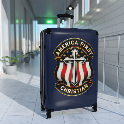 "America First Christian" #04, Suitcases (Dark Blue)