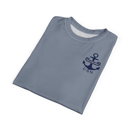 "USN Anchor", Unisex T-shirt (Steel-Deck Grey)