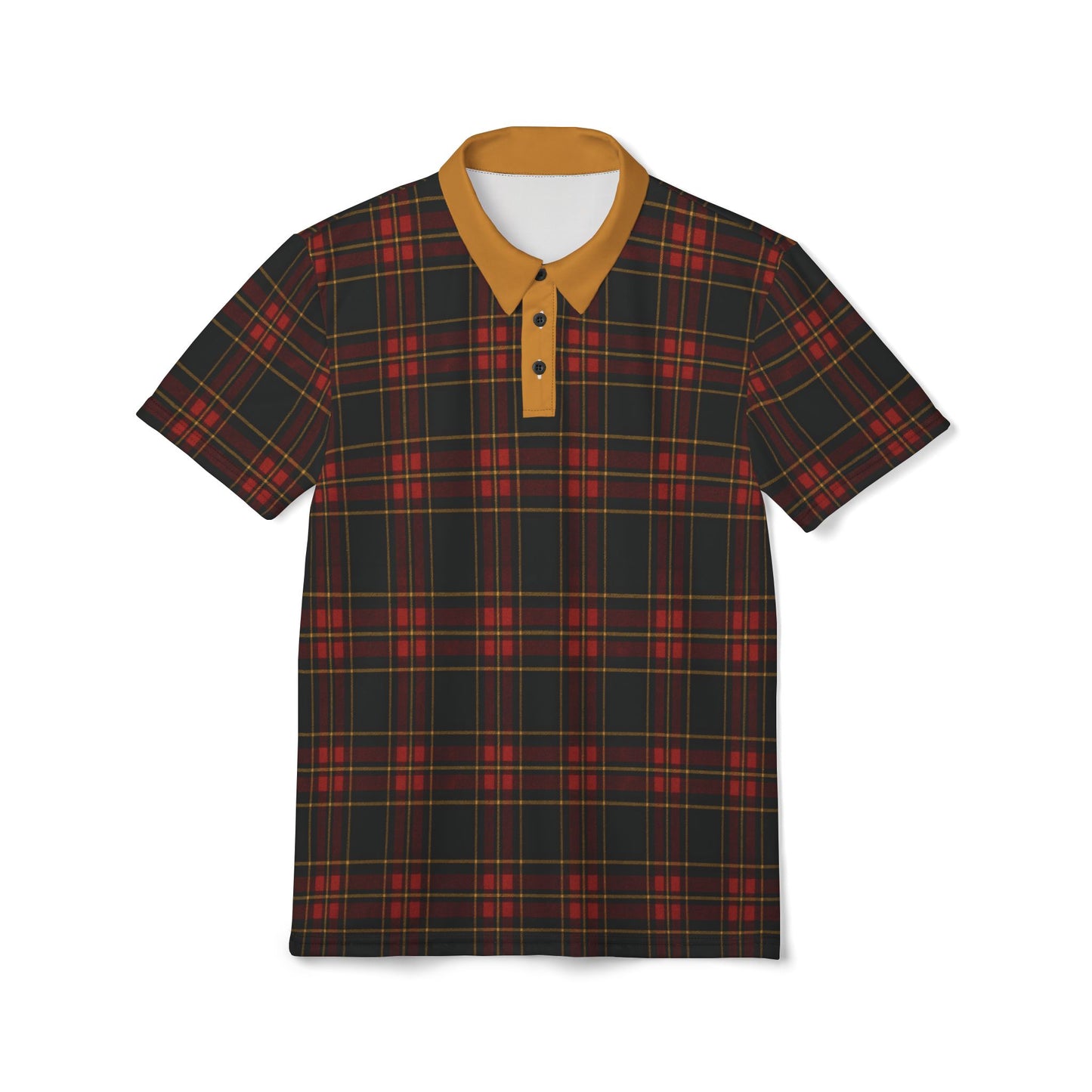 "Kilmor Gallóglach Tartan", Unisex Polo Shirt (Gallóglach Yellow Collar)