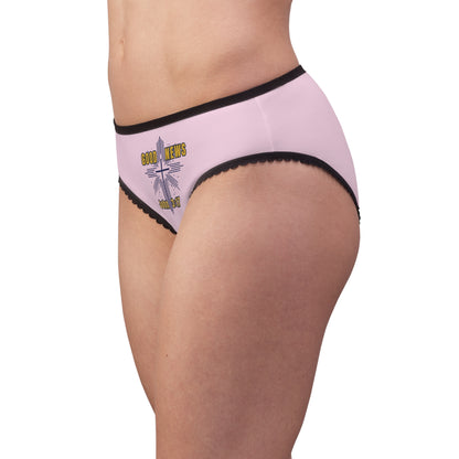 "Good News - John 3:17", Women's Briefs (Lace Pink)