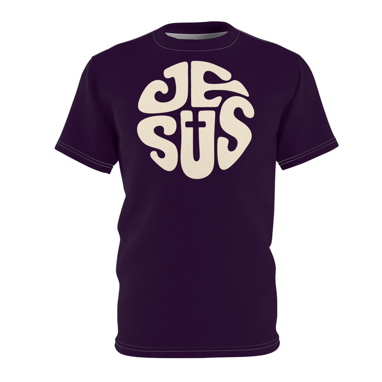 "Retro Jesus", Unisex T-shirt (Midnight Plum)