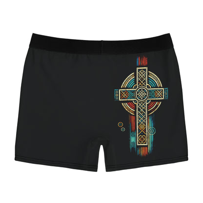 "Ancestral Faith", Men's Boxer Briefs (Moonless Black)