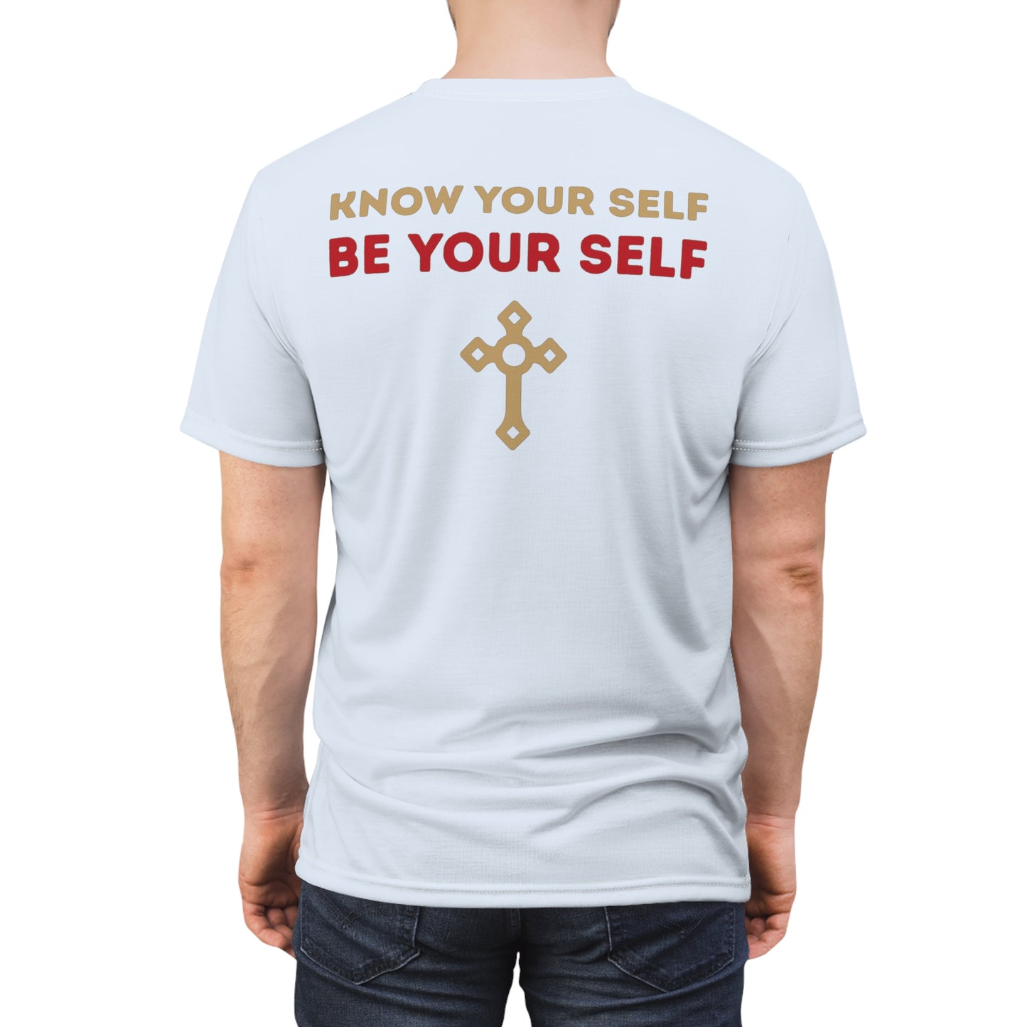 "Know Your Self", Unisex T-shirt (Pilgrim Blue)