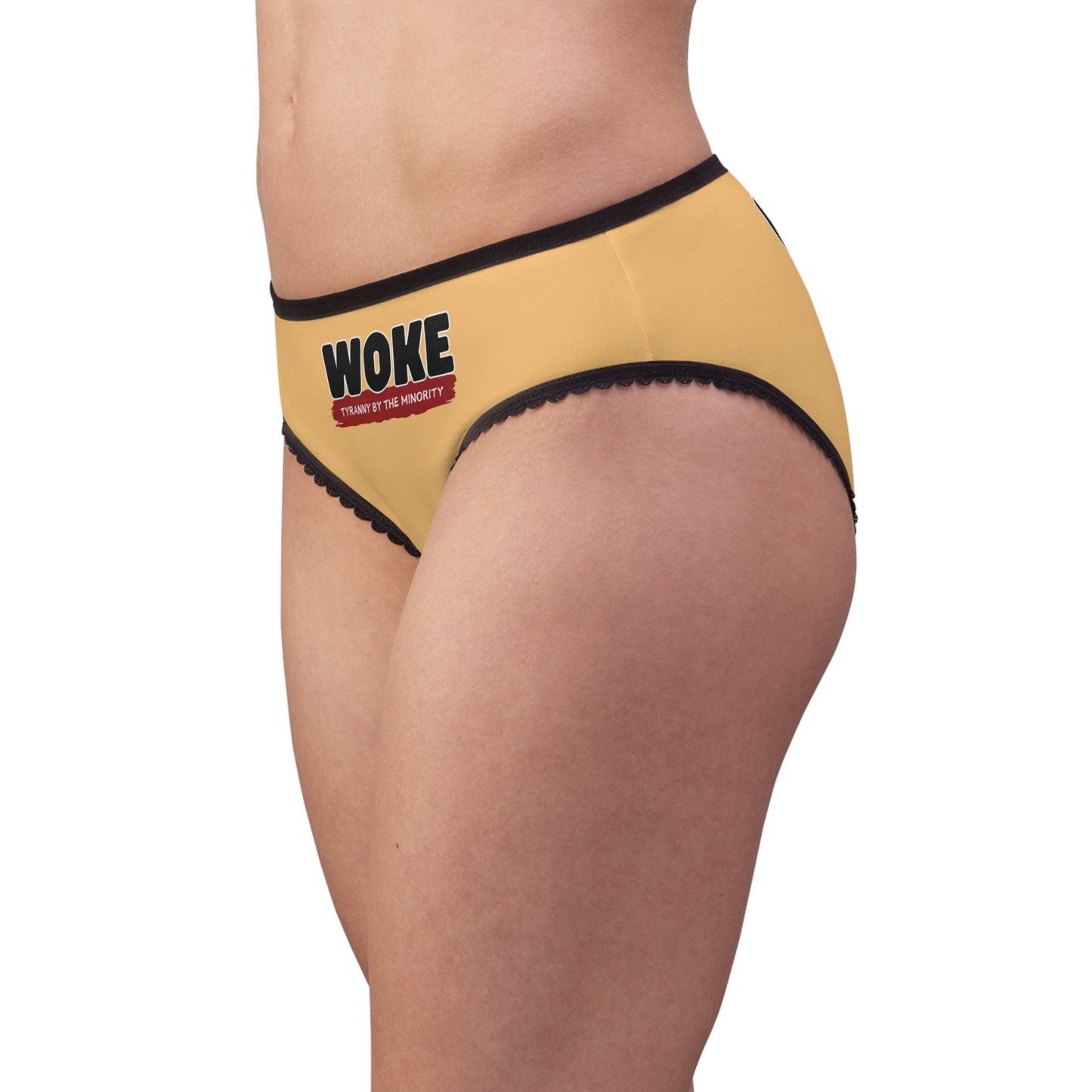 "Woke - Tyranny by the Minority", Women's Briefs (Topaz Orange)