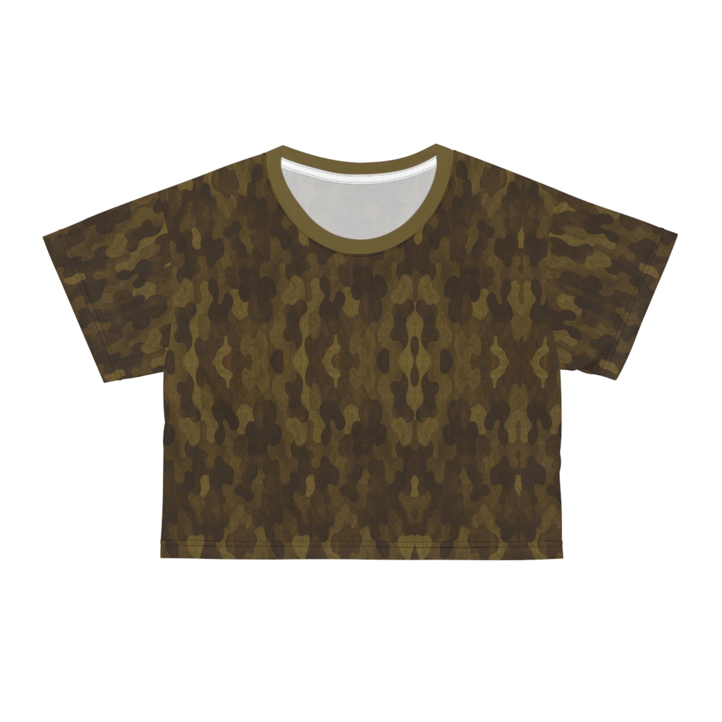"Swamp Recon Camouflage", Crop Tee (Bogbrush Olive Collar)
