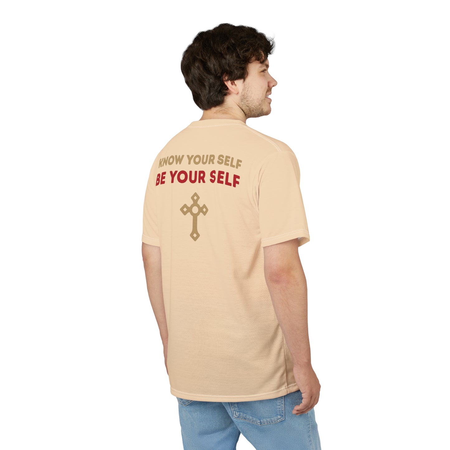 "Know Your Self", Unisex T-shirt (Cantaloupe Cream)