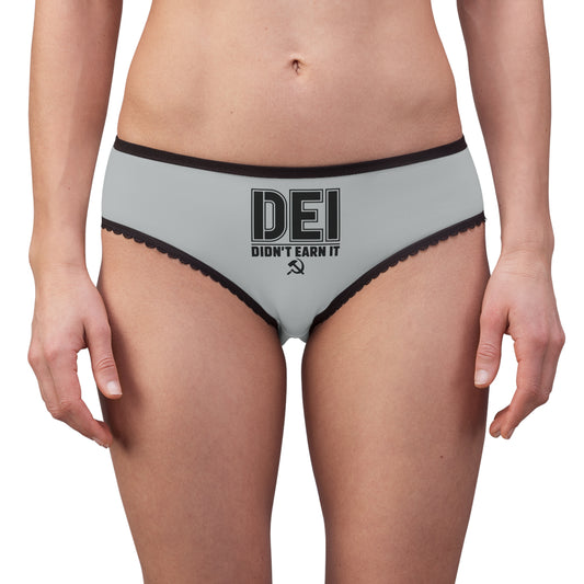 "DEI - Didn't Earn It" #14, Women's Briefs (Zero Gravity Grey)