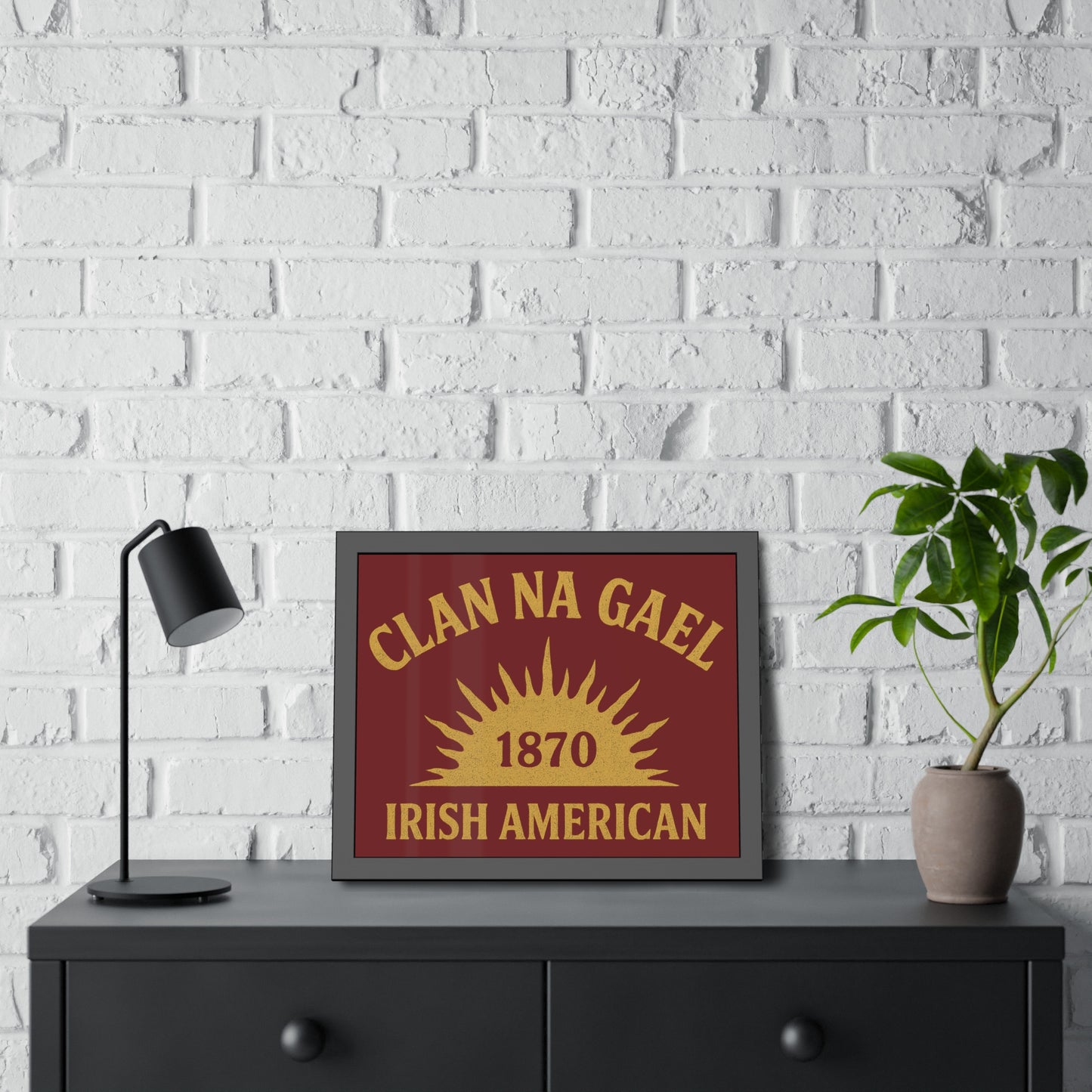 "Clan na Gael - Irish American", Framed Paper Poster (Palladius Red)