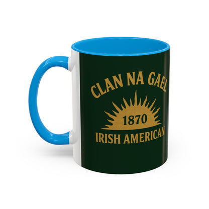"Clan na Gael - Irish American", Colorful Mugs (11oz, 15oz) (Fenian Green)