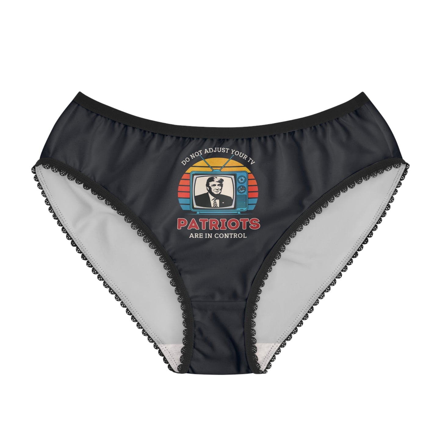 "Patriots are in Control" #01, Women's Briefs (Blackstone Blue)
