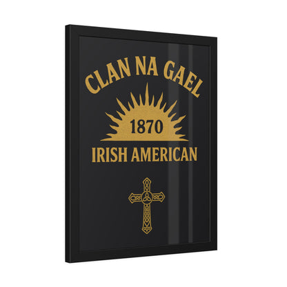 "Clan na Gael - Irish American", Framed Paper Poster (Raven Black)