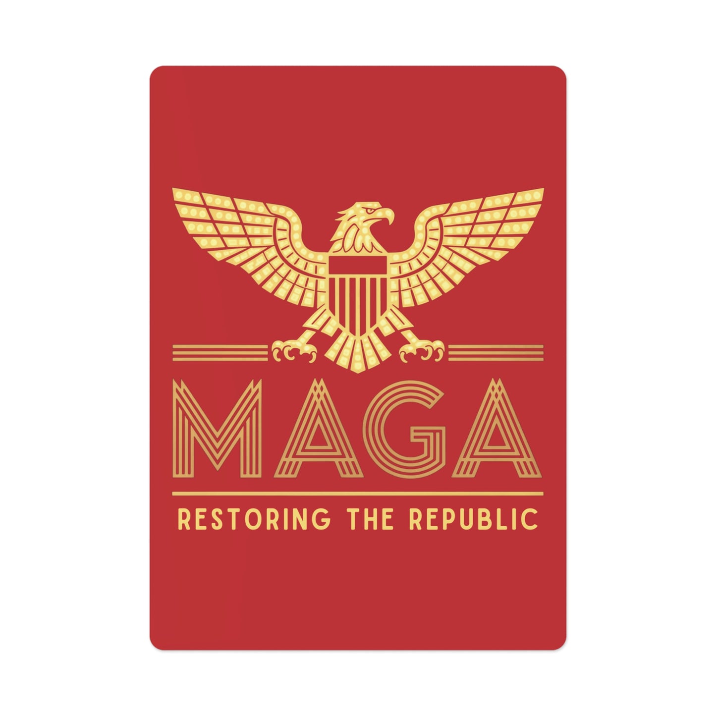 "MAGA - Restoring the Republic", Political Playing Cards (Venetian Red)
