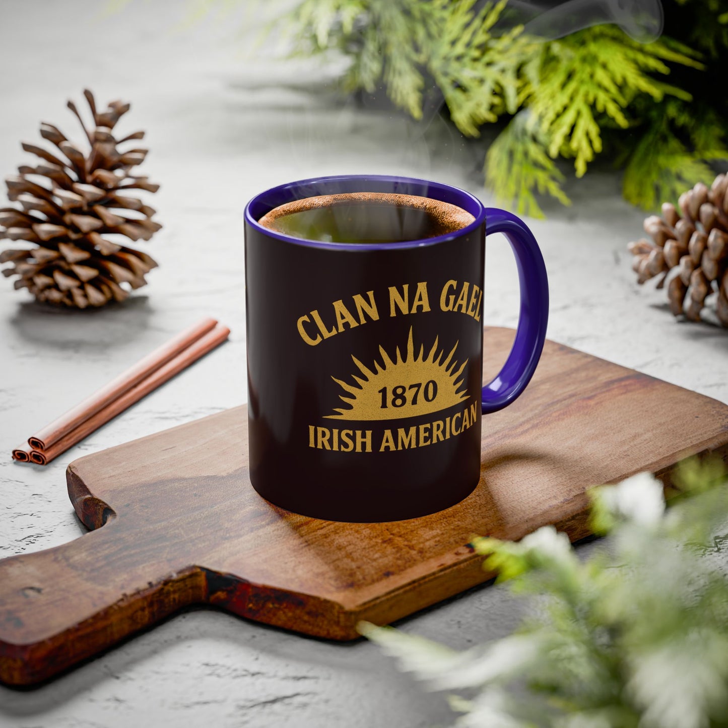 "Clan na Gael - Irish American", Colorful Mugs (11oz, 15oz) (Seal Brown)