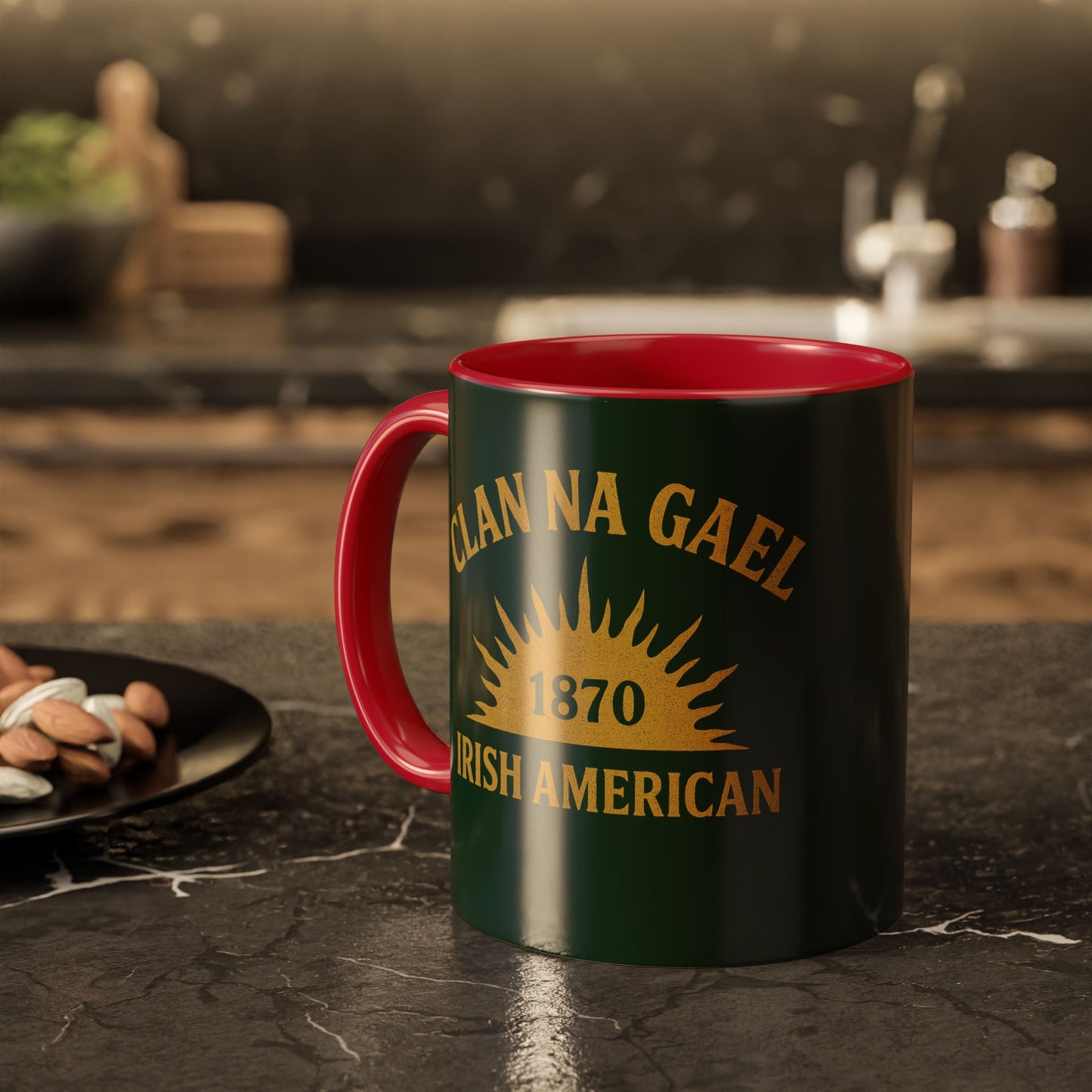 "Clan na Gael - Irish American", Colorful Mugs (11oz, 15oz) (Fenian Green)