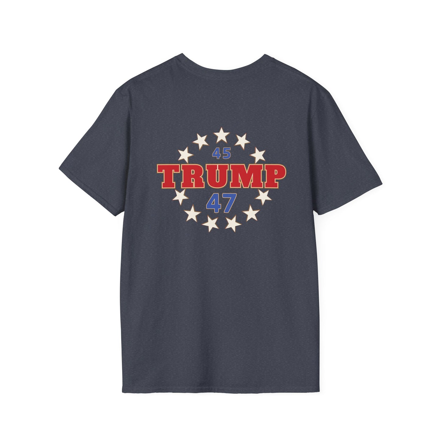 "Trump 45-47 Circle of Stars", Unisex Softstyle T-Shirt