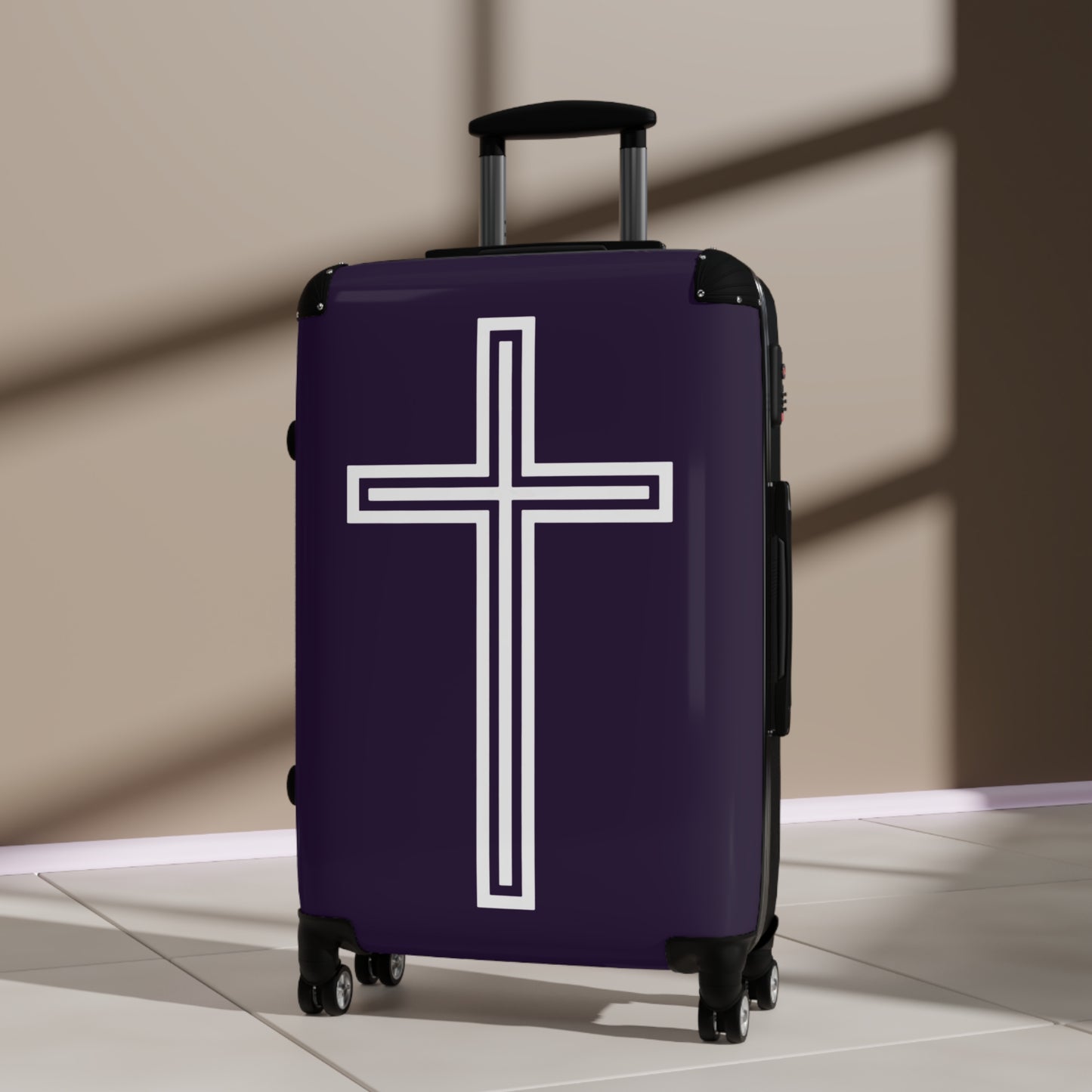 "A Simple Cross" Suitcases (Academic Purple)