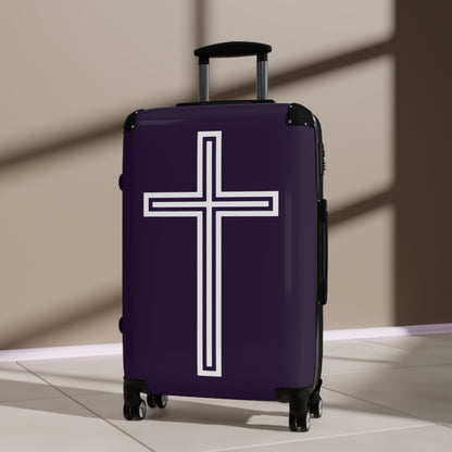 "A Simple Cross" Suitcases (Academic Purple)