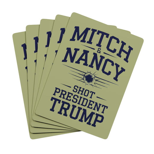 "Mitch & Nancy Shot President Trump", Political Playing Cards (70’S Pear Green)