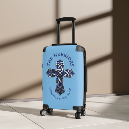 "The Hebrides - Christian Since 563 AD", Suitcases (Sky Blue)