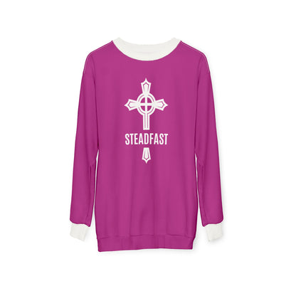 "Steadfast Cross", Unisex Sweatshirt (Prairie Foxglove Pink)
