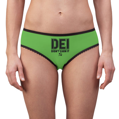 "DEI - Didn't Earn It" #14, Women's Briefs (Neon Green)