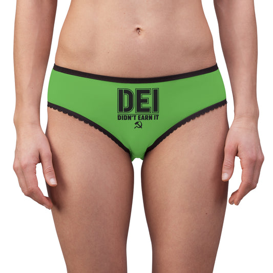 "DEI - Didn't Earn It" #14, Women's Briefs (Neon Green)