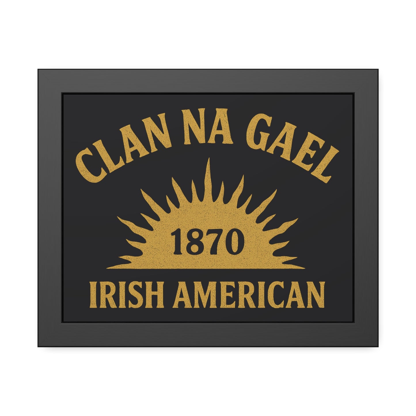 "Clan na Gael - Irish American", Framed Paper Poster (Raven Black)