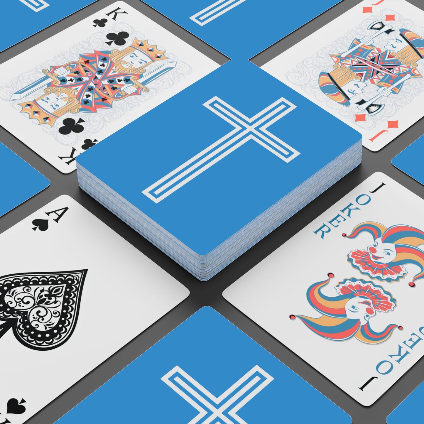 "A Simple Cross", Chrsitian Playing Cards (Swimmer Blue)