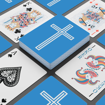 "A Simple Cross", Chrsitian Playing Cards (Swimmer Blue)