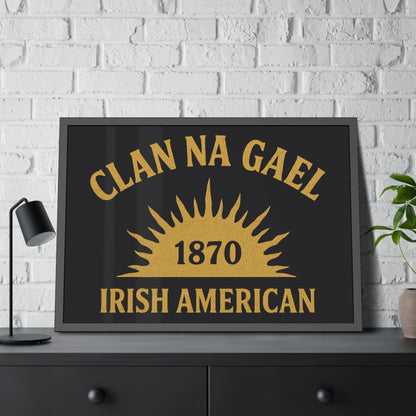 "Clan na Gael - Irish American", Framed Paper Poster (Raven Black)